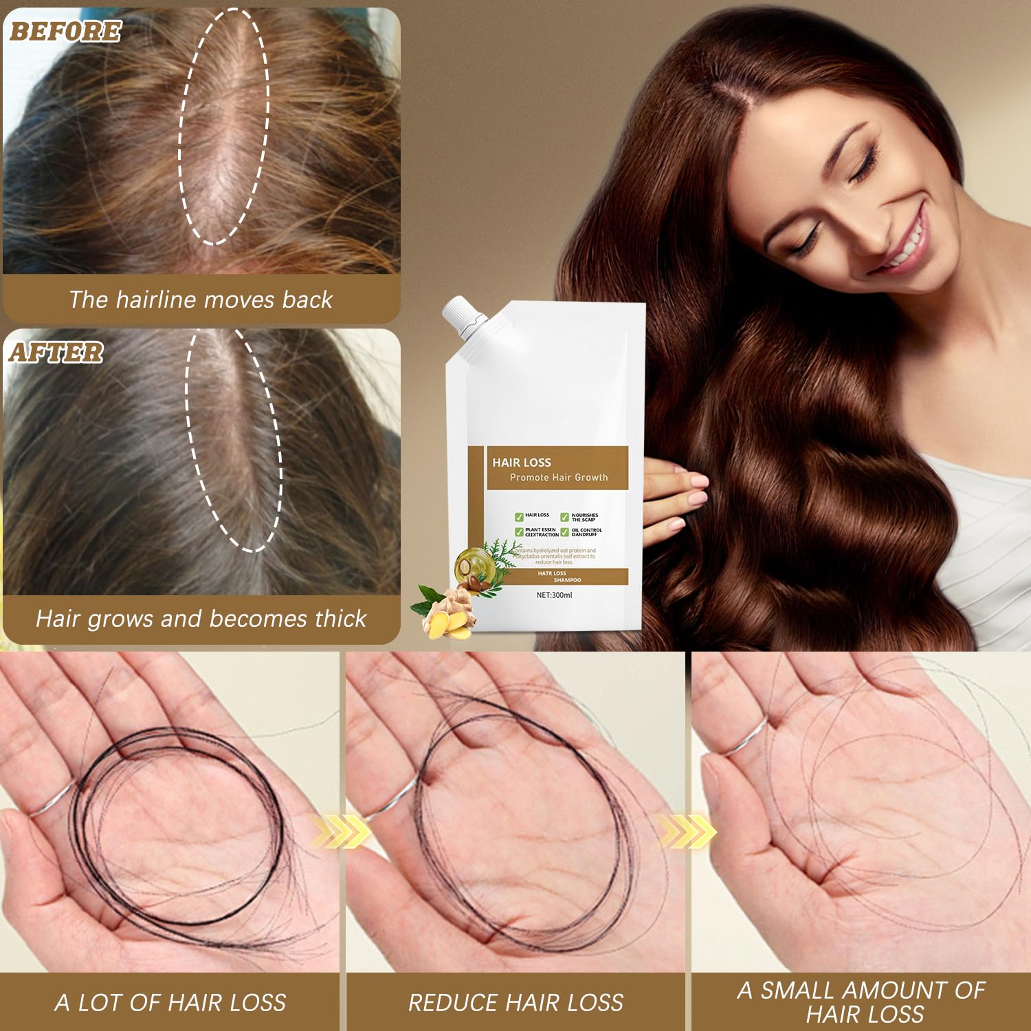 Wandyme jengibre y ginseng nutren el cuero cabelludo y estimulan la circulación.