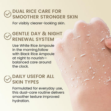aplicación en mano: masaje suave para rostro y cuello.