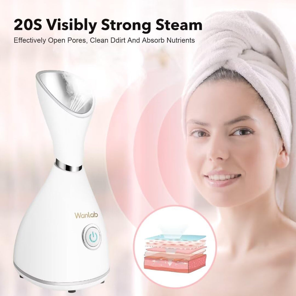Wanlab steamer facial para sesiones de 8-10 minutos diarias.