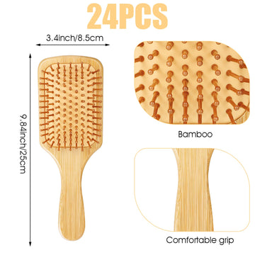 Cepillo Wanmu de bambú con mango ergonómico para peinados cómodos