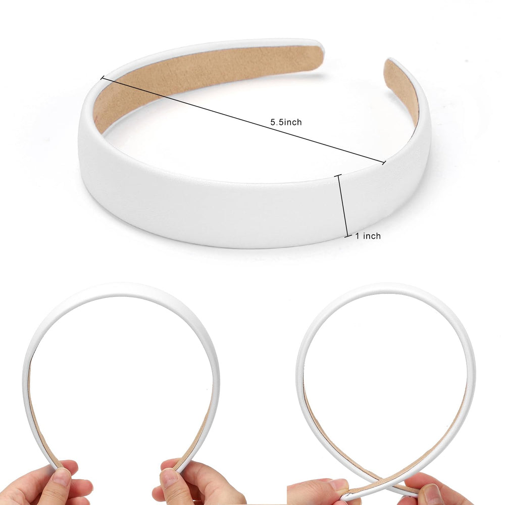WantGor diadema de cuero PU, diseño estilizado para peinados y maquillaje.
