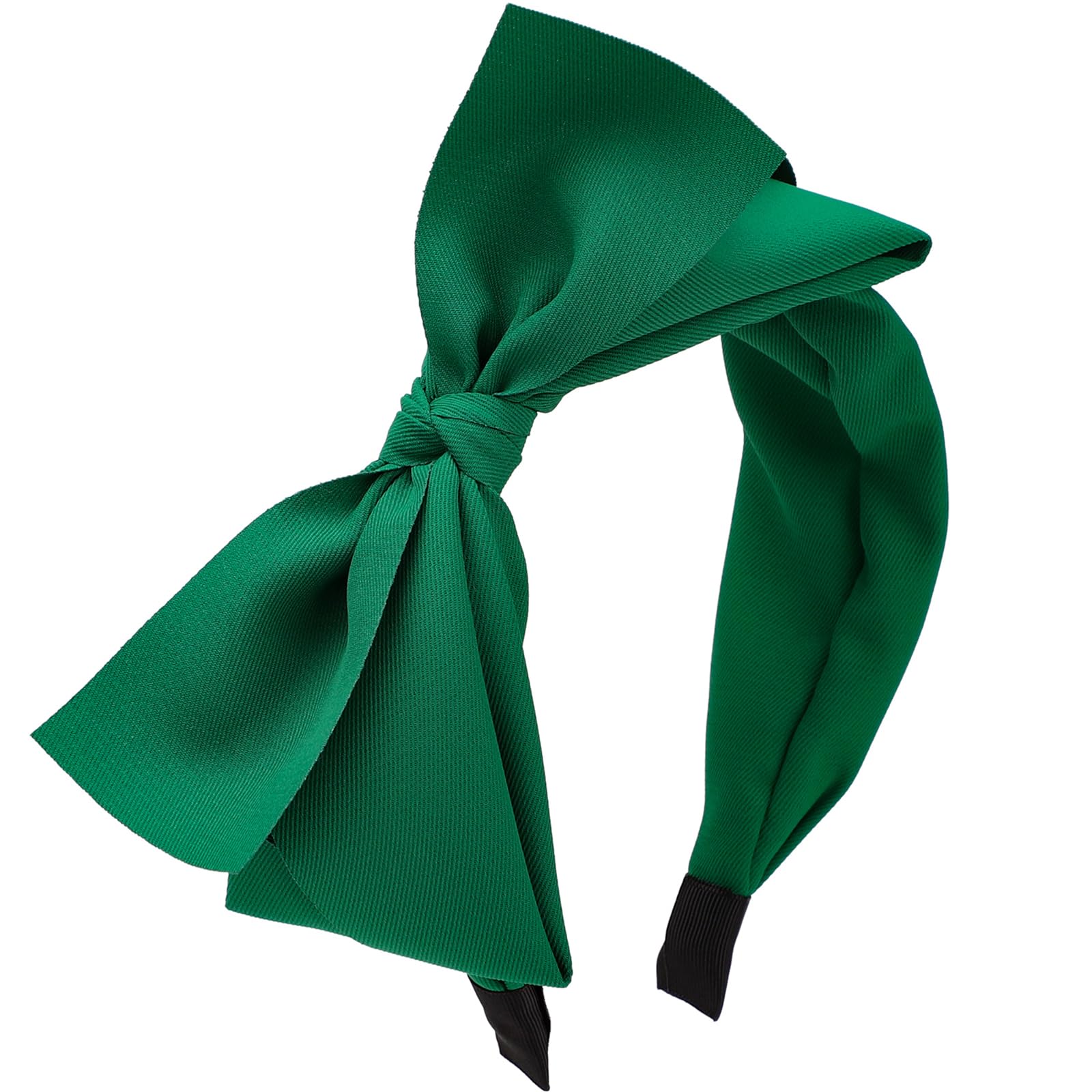 WantGor diadema grande con lazo verde para looks elegantes.