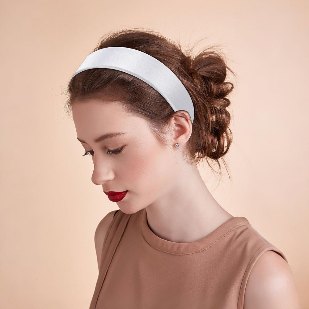 WantGor diadema seda blanca para deporte ligero y movimiento cómodo.