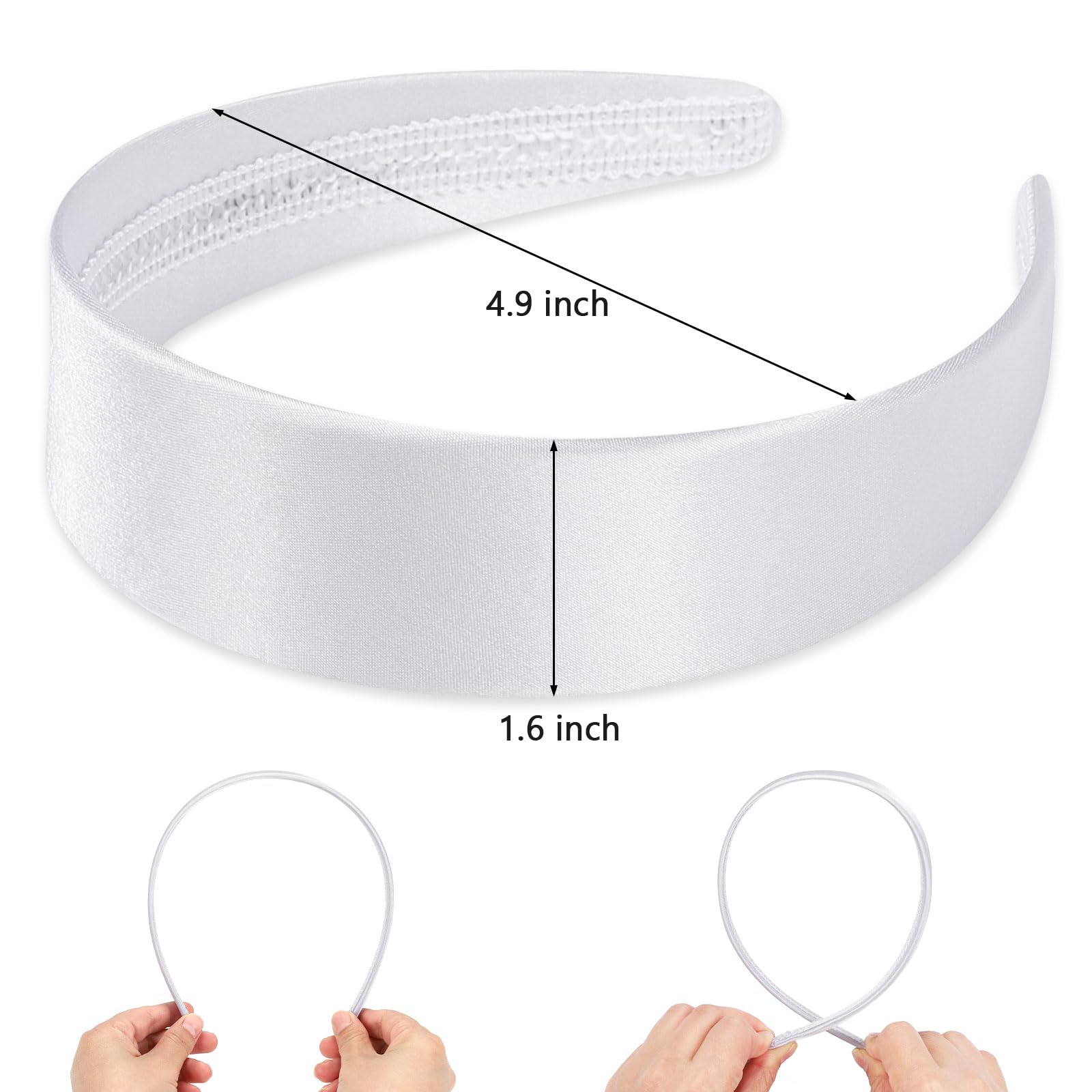 WantGor diadema seda blanca para maquillaje, mantiene la frente despejada.