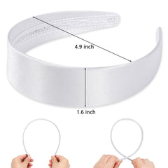 WantGor diadema seda blanca para maquillaje, mantiene la frente despejada.