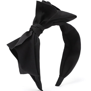 WantGor turbante ancho con lazo nudo negro, cómodo para uso diario.
