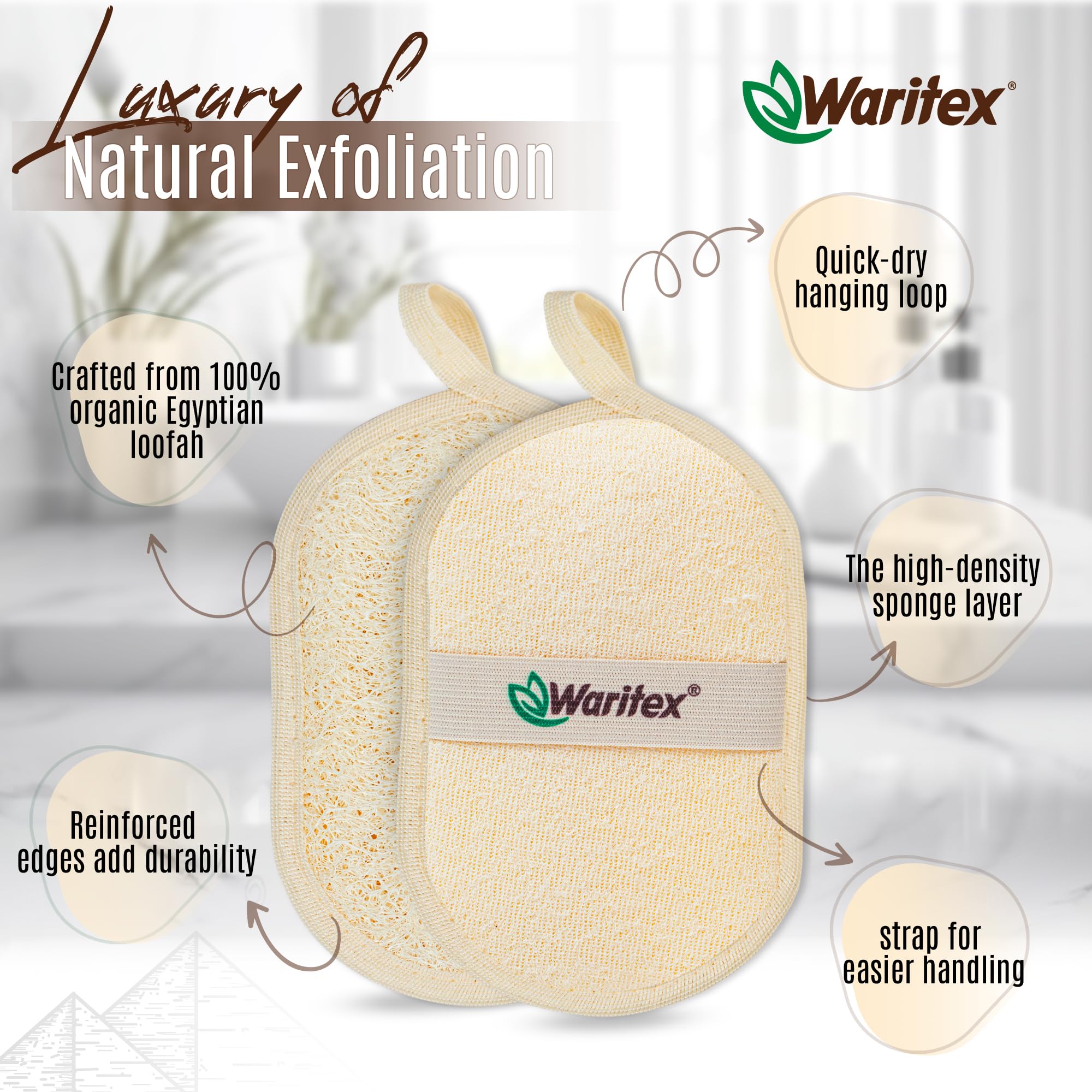 Waritex correa de mano ergonómica facilita frote suave