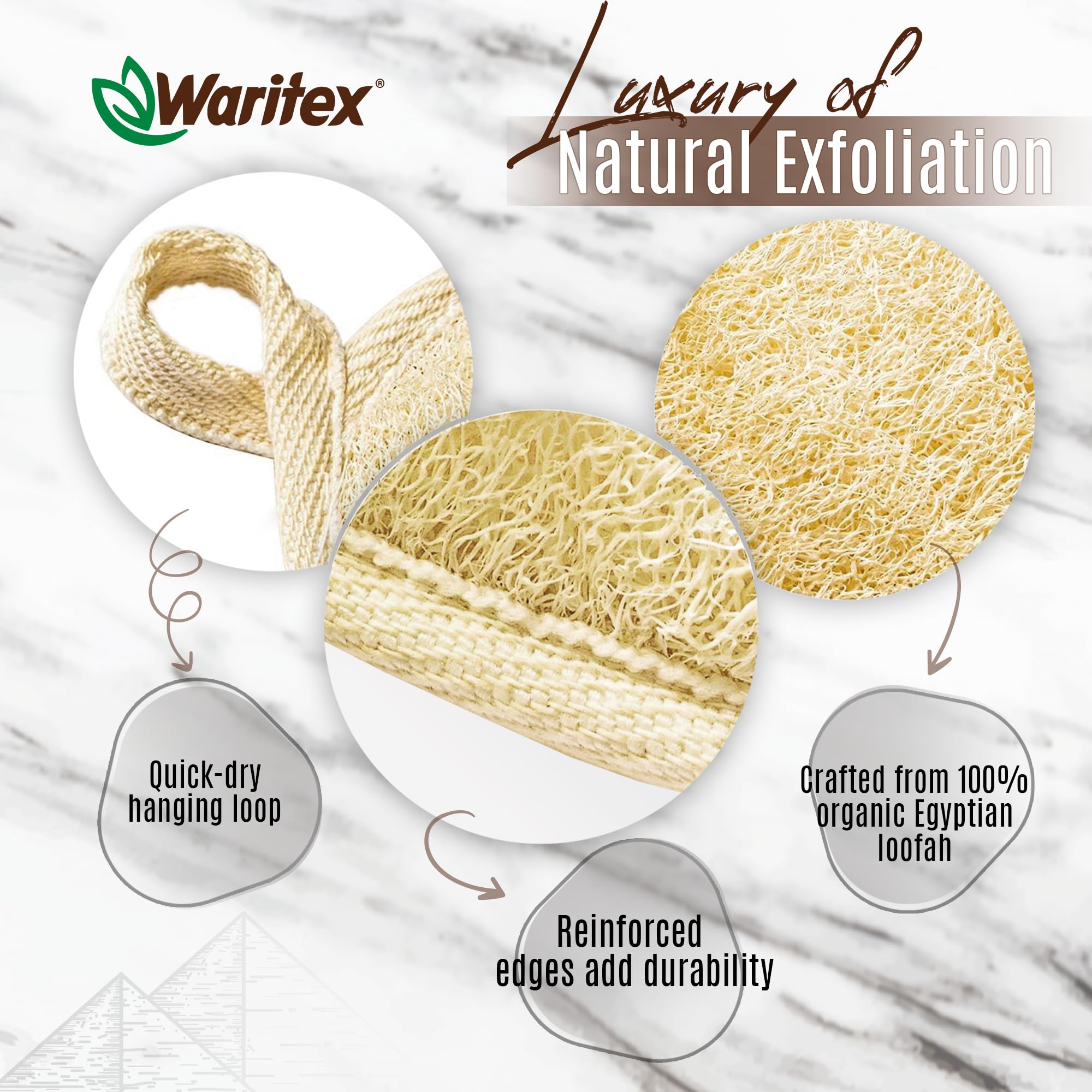 Waritex exfoliante natural de lufa egipcia para piel limpia