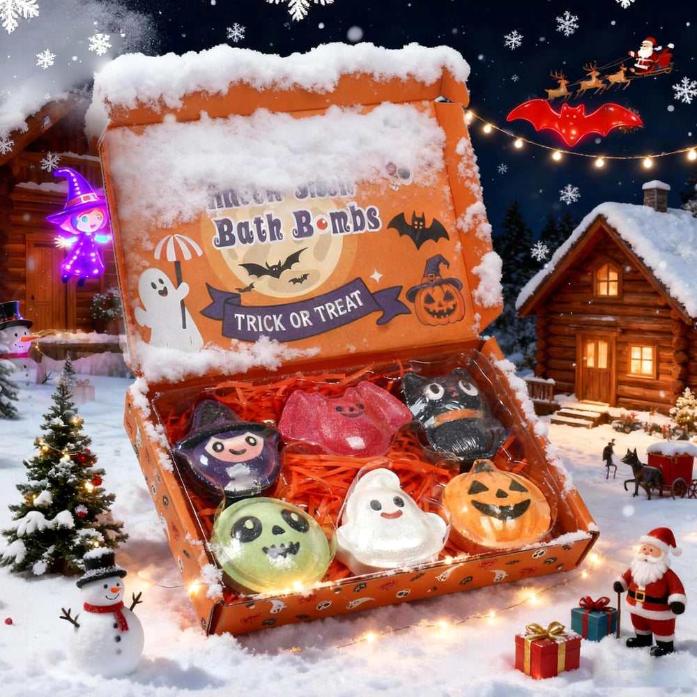 WARMLIFE bombas de baño Halloween murcielago: efervescencia magica que transforma el baño