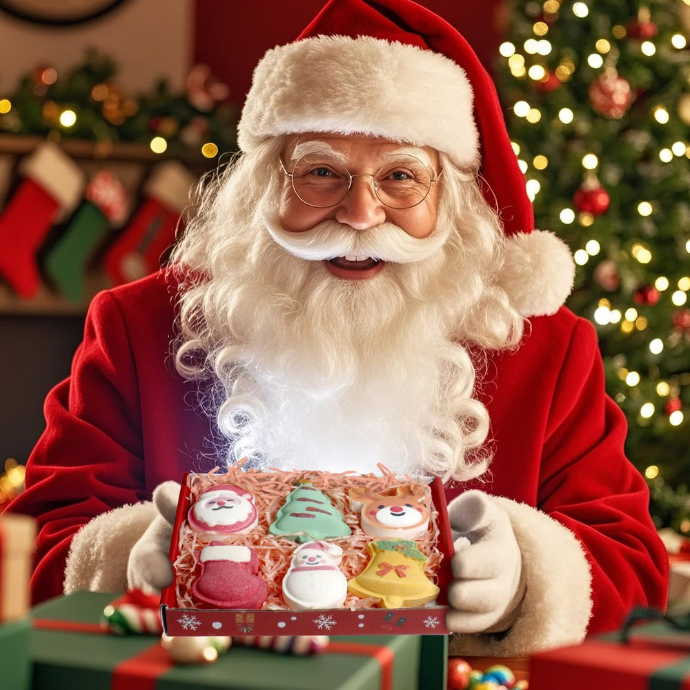 WARMLIFE bomba de baño con árbol navideño, colores brillantes y diversión.