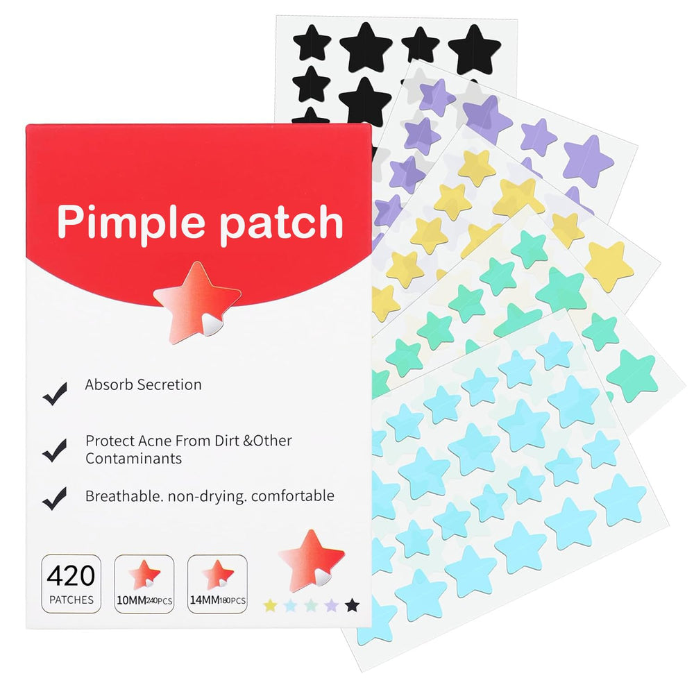 Parche estrella Waspot de 10 mm para absorción discreta en la piel.