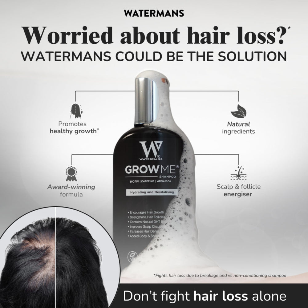 Watermans Grow Me Acondicionador: envase visible para acondicionar el cabello y reducir quiebre.