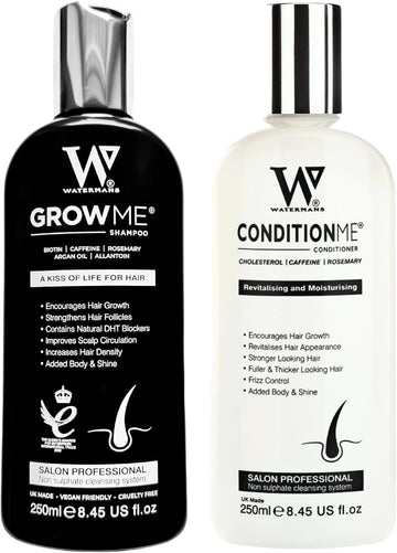 Watermans Grow Me Champú: botella visible para promover crecimiento capilar y vitalidad.