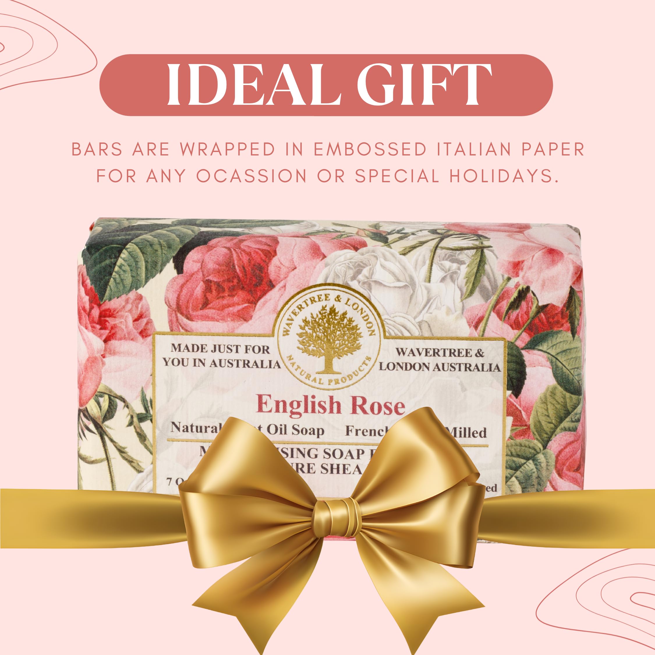 Caja regalo Wavertree & London Rosa Inglesa, fragancia delicada para el baño.