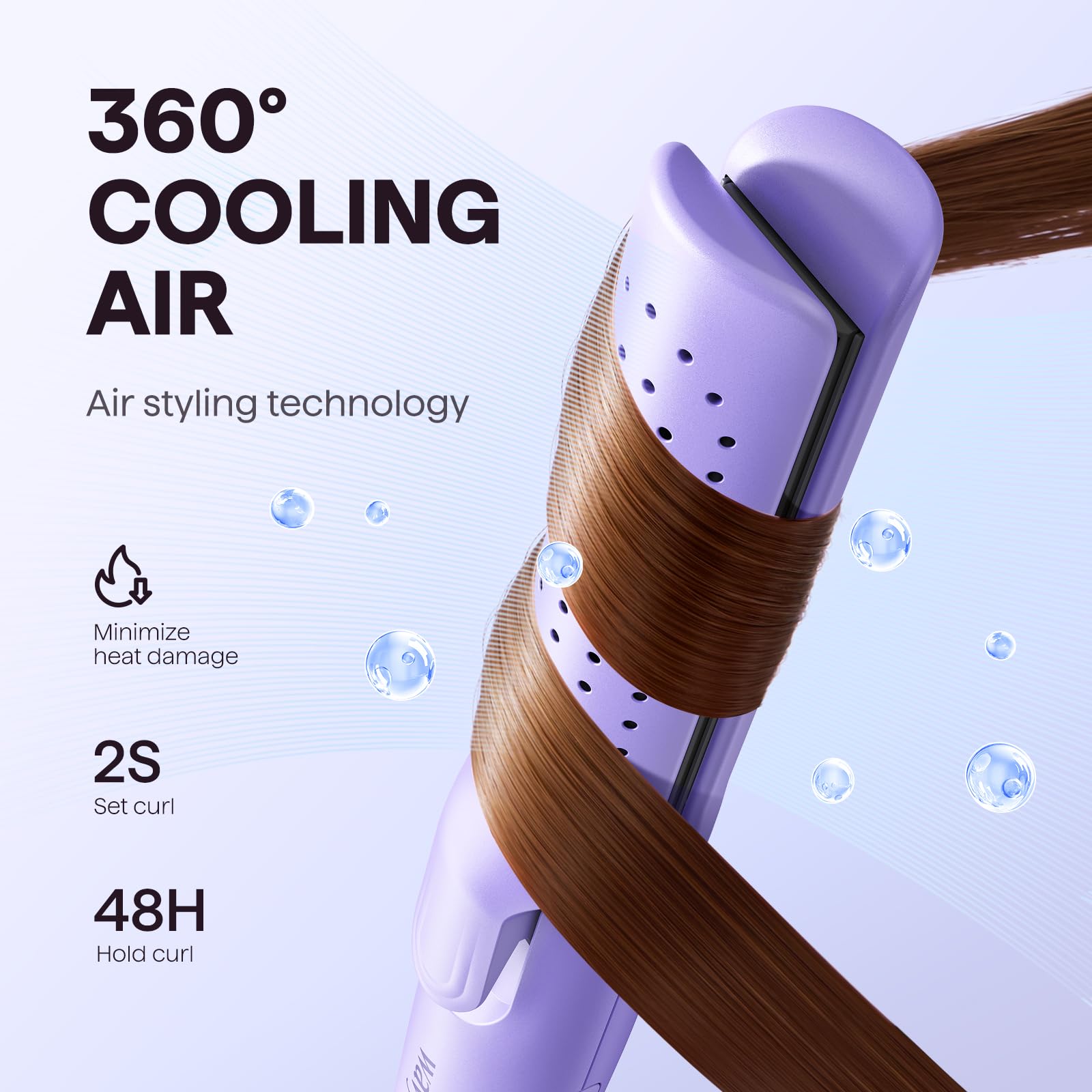 Wavytalk Airflow Styler control de temperatura giratorio facilita ajustes.