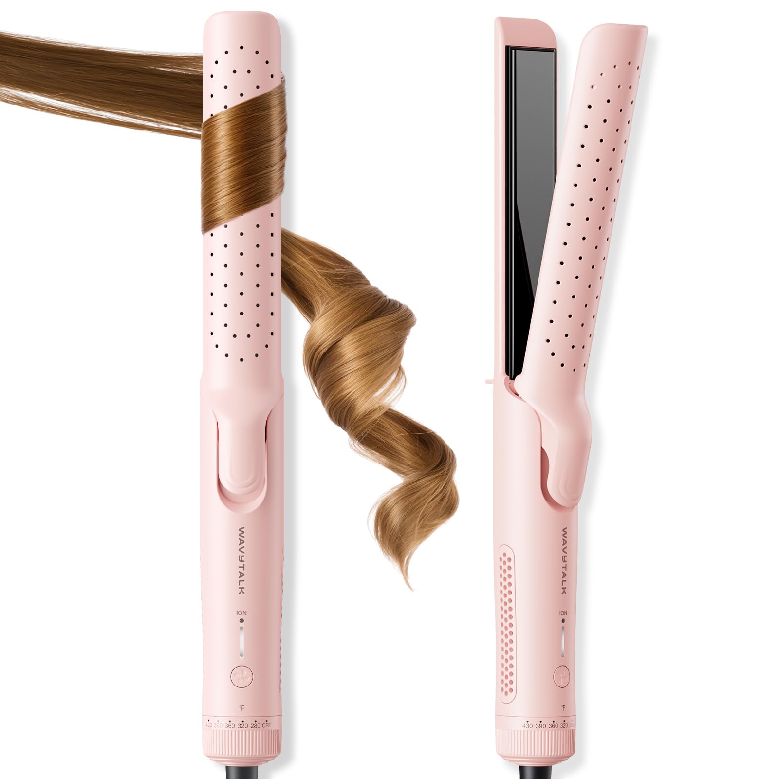 Wavytalk Airflow Styler con ventilación 360 para enfriado uniforme y menos daño.