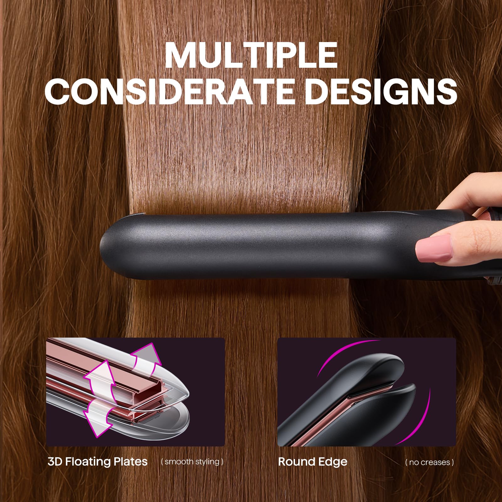 Wavytalk plancha de 1 pulgada para look liso y suave