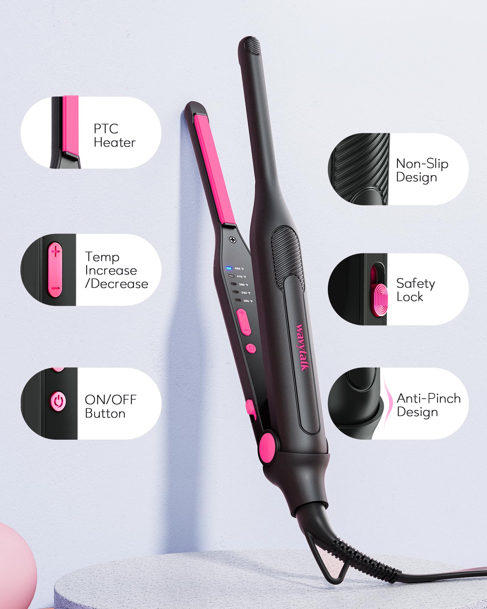 Wavytalk Plancha Lapiz portátil, ideal para retoques diarios