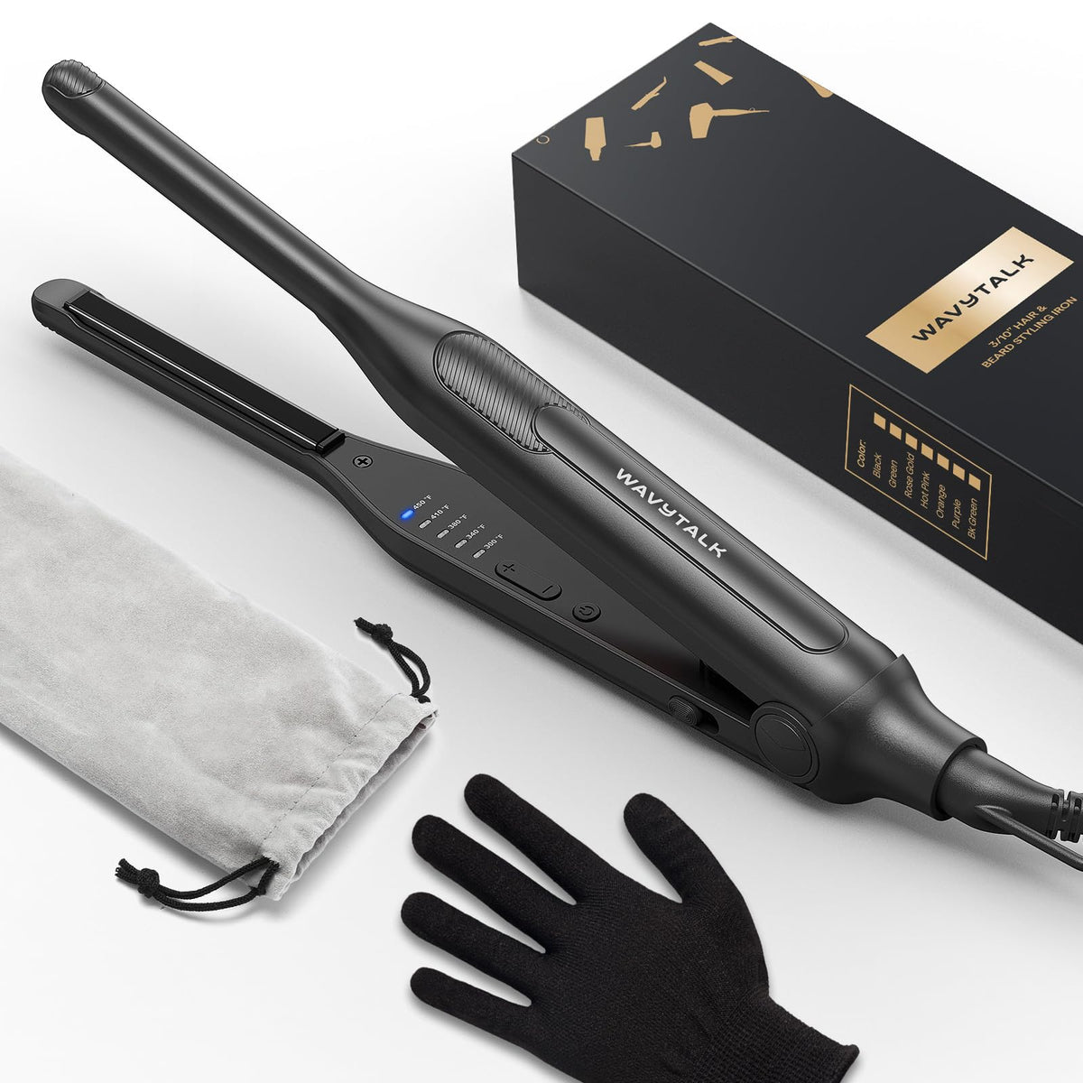 Wavytalk plancha lápiz, diseño compacto para viaje y retoques rápidos.
