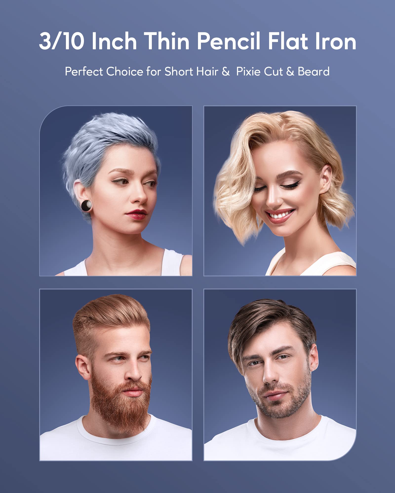 Wavytalk plancha lápiz, placas 3D para brillo suave y frizz reducido.