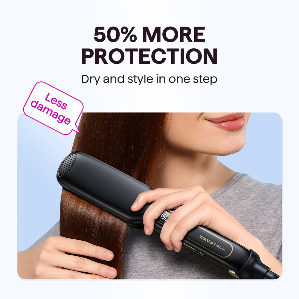 Wavytalk plancha titanio 1-75 pulgadas, ancho ideal para cabello grueso