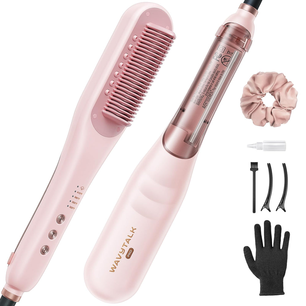 Wavytalk Pro cepillo alisador con vapor para un cabello más suave y brillante.
