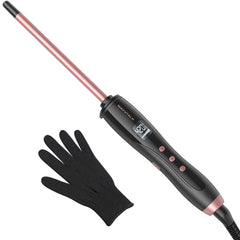 Rizador Wavytalk 3/8 cerámico rosa para rizos definidos y duraderos.