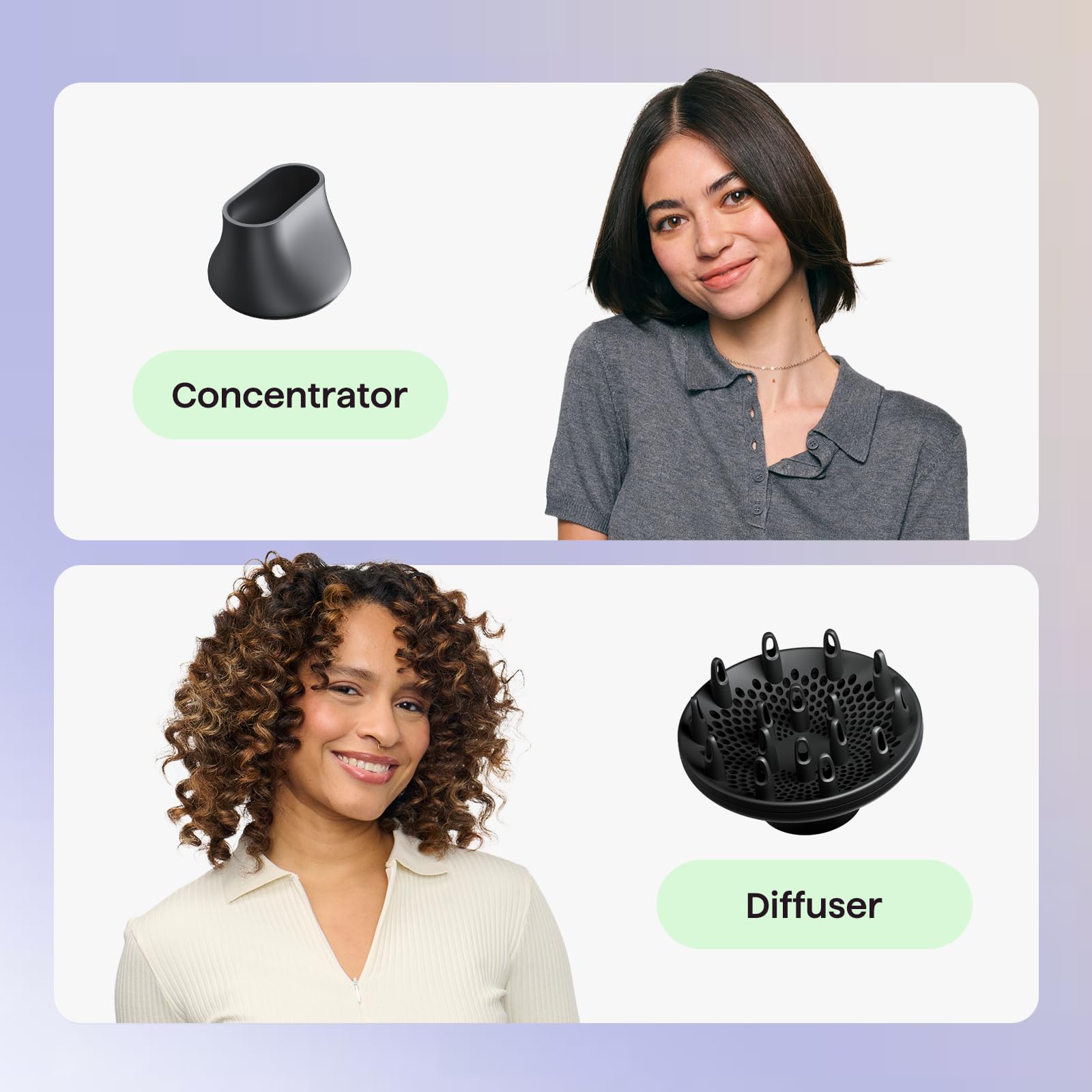 Difusor incluido para definir rizos y ondas de forma suave.
