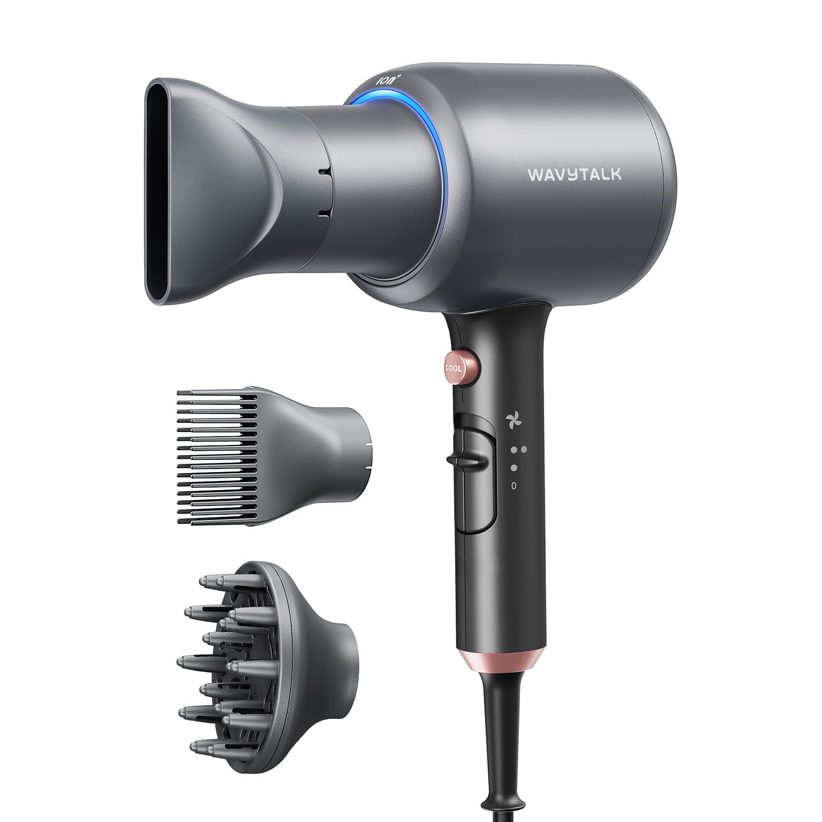 Wavytalk secador ionic para rizos con difusor, secado rápido y rizos definidos.