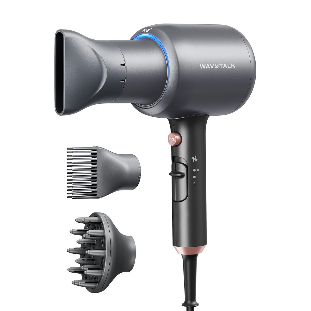 Wavytalk secador ionic para rizos con difusor, secado rápido y rizos definidos.