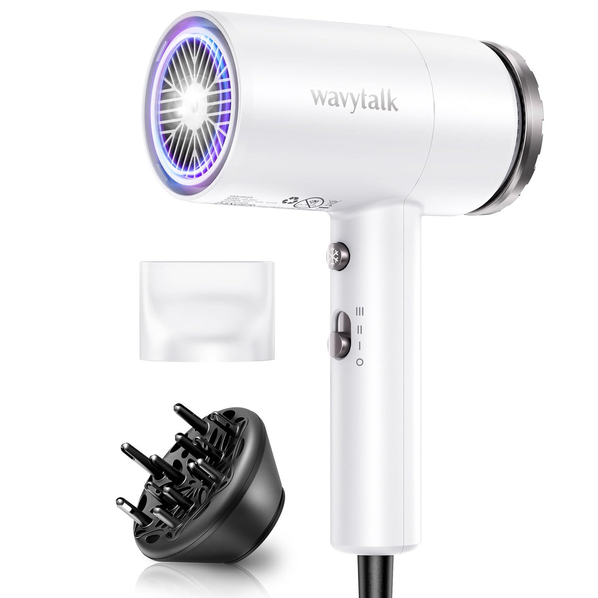 Wavytalk secador 1875W con difusor para secado rápido y acabado suave.