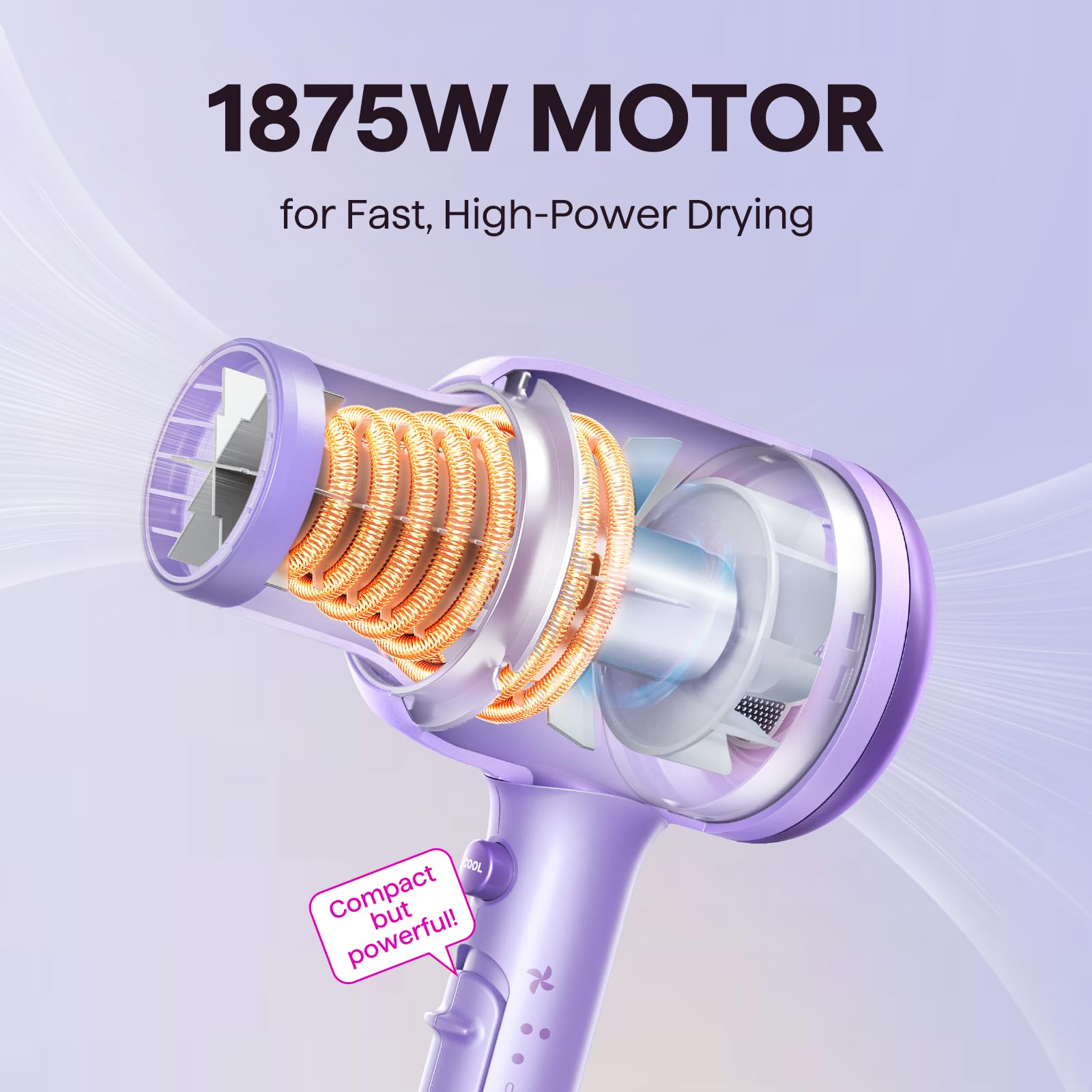 Wavytalk secador con tecnología cerámica para calor estable.