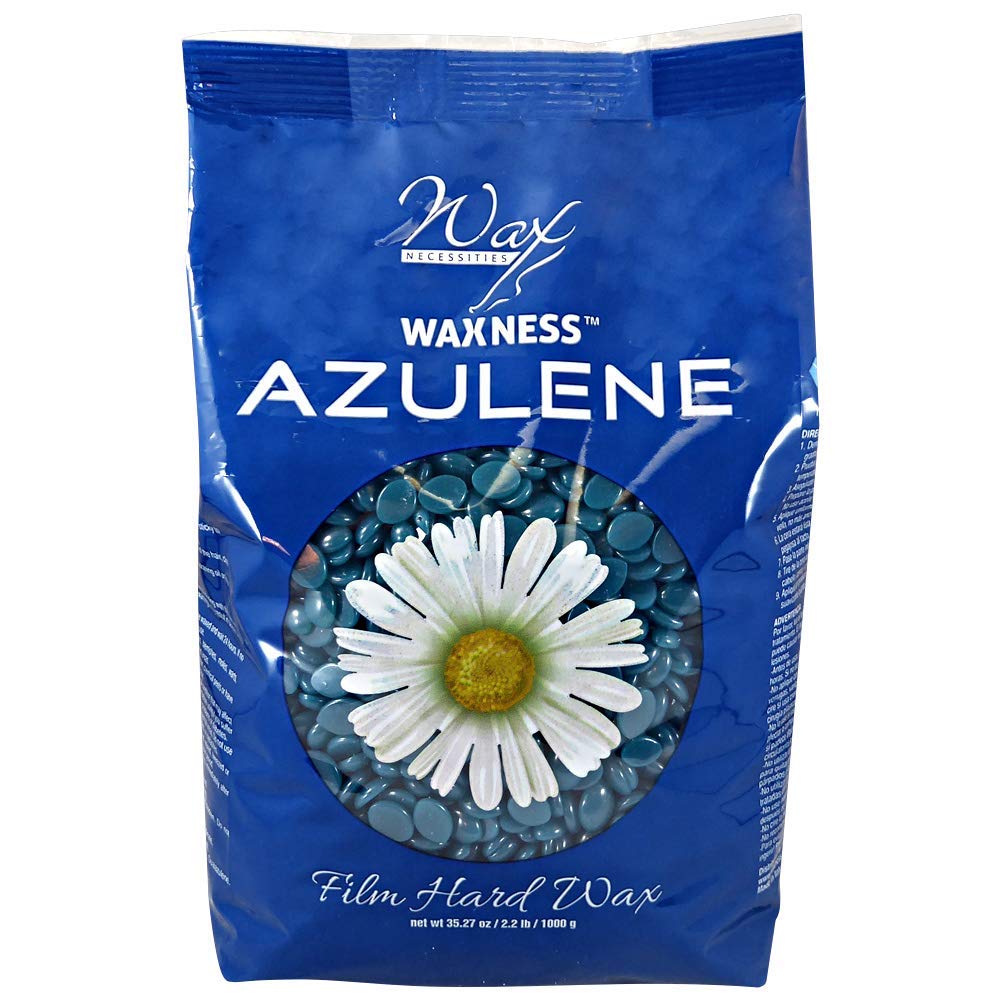 Wax Necessities: perlas cera film dura Azulene, 2.2 libras, cobertura estable para depilación.