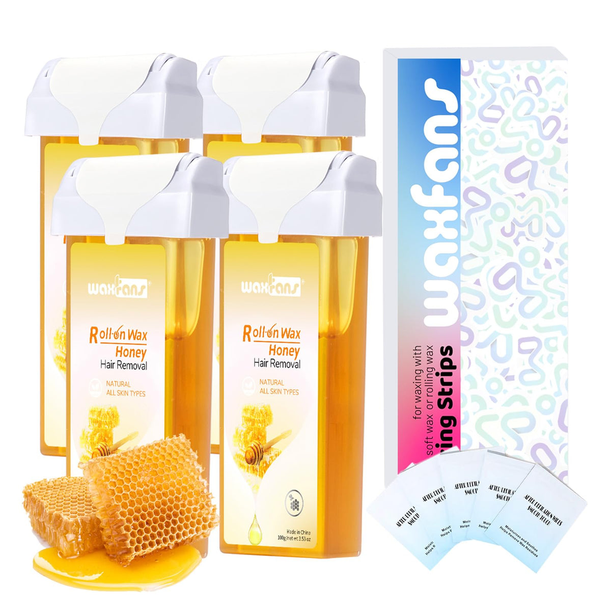 Waxfans rodillo de cera miel; depilación suave y eficaz