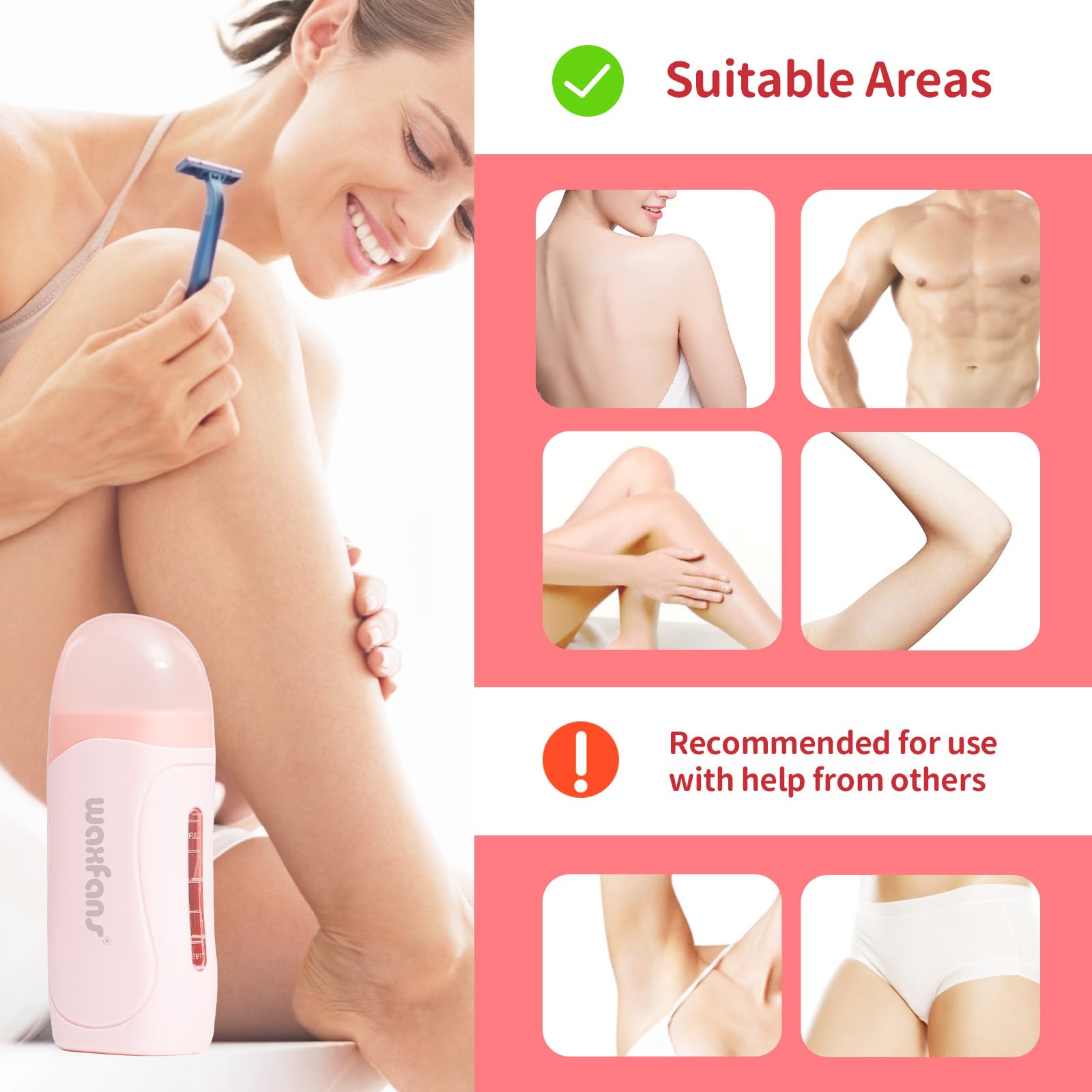 Waxfans Rose Wax Cartridge designed for smooth, skin-friendly waxing.