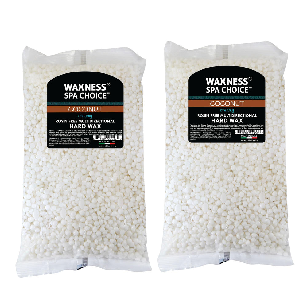 Waxness Spa Choice cera dura sin resina de coco, textura cremosa para depilación multidireccional