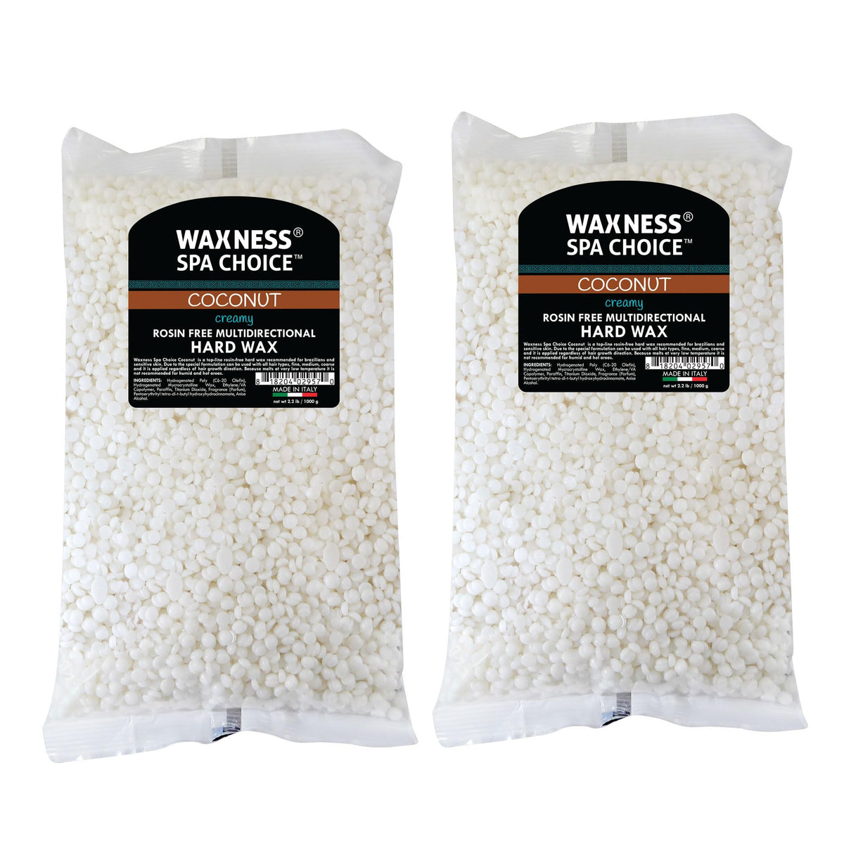 Waxness Spa Choice cera dura sin resina de coco, textura cremosa para depilación multidireccional