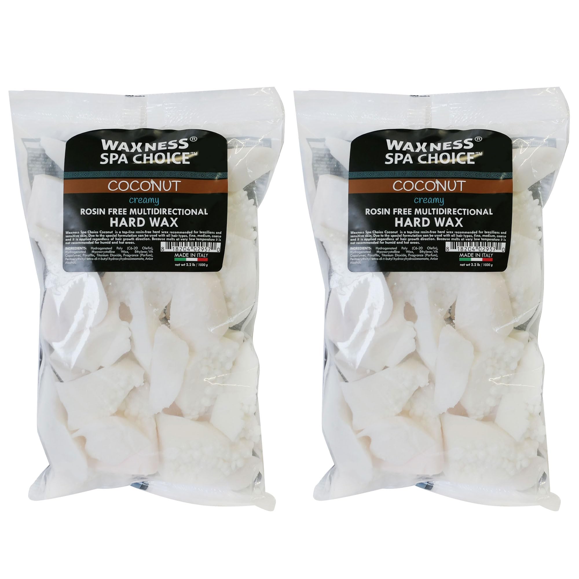 Waxness Spa Choice pack cera dura coco sin resina, ideal para sesiones múltiples en casa