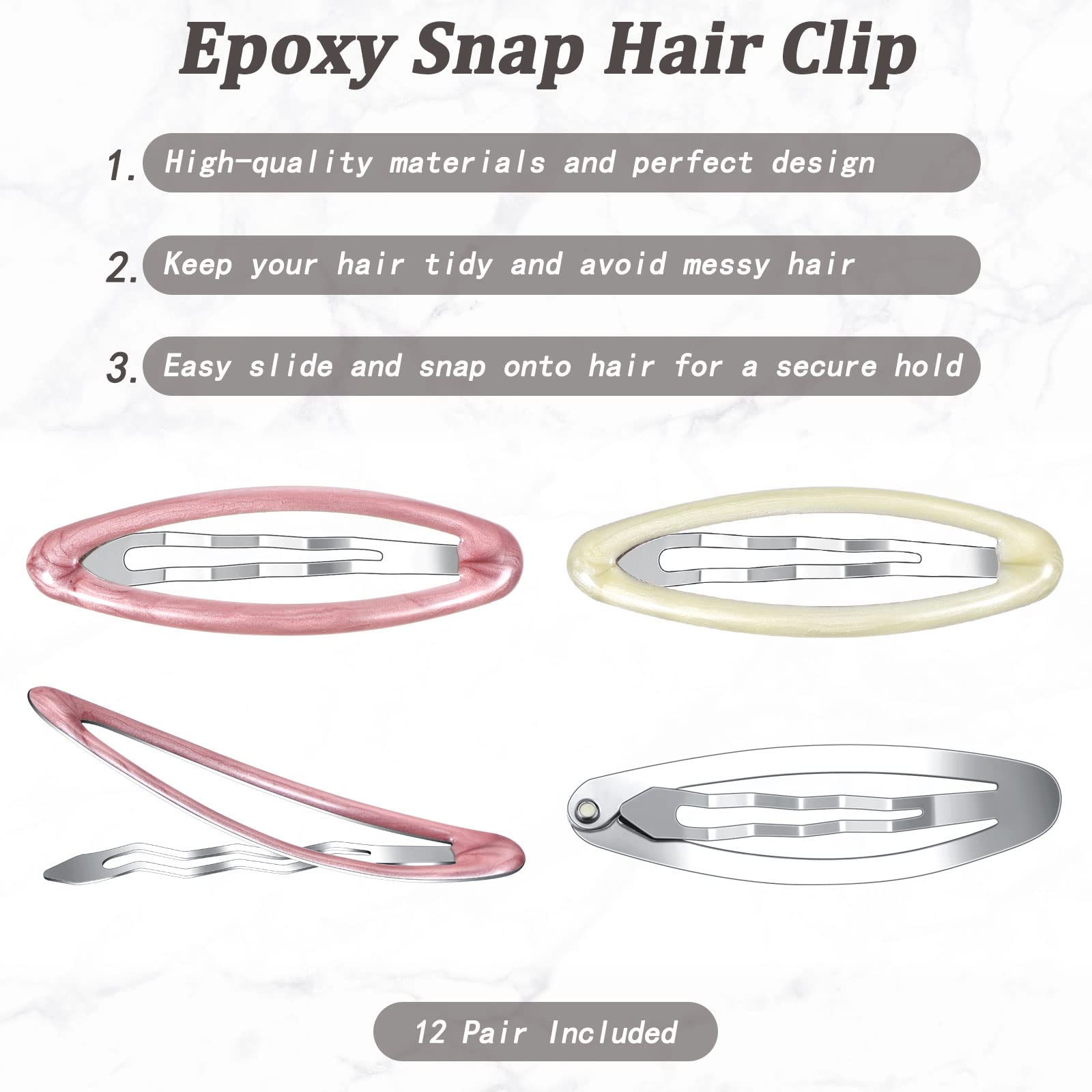 Waydress clip pelo metal antideslizante, protege el cabello mientras sujetas peinados firmes.