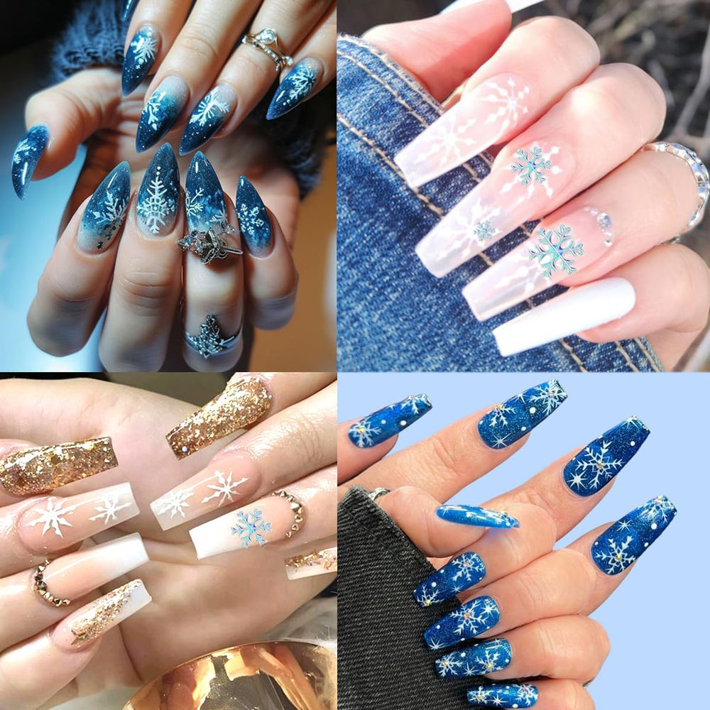 WBRRFJJ pegatinas de uñas autoadhesivas con copos de nieve, deco rápida.