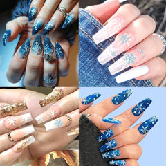 WBRRFJJ pegatinas de uñas autoadhesivas con copos de nieve, deco rápida.