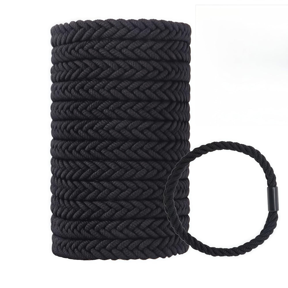 WDGROW ligas para pelo grandes trenzadas en negro, ideal para peinados firmes.
