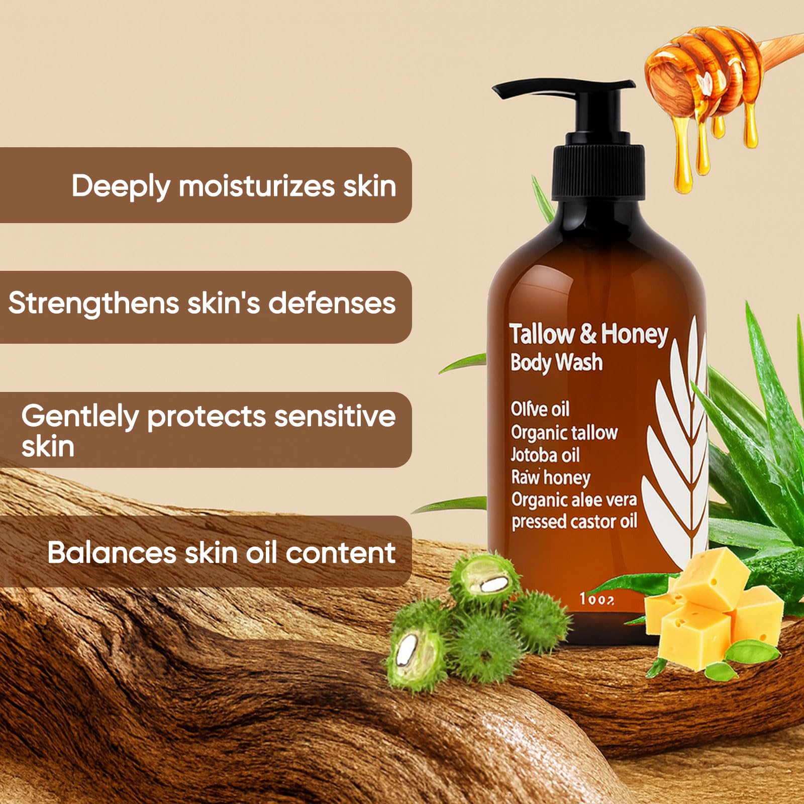 WDVNEX ingredientes sebo miel aceite oliva, nutrición y hidratación profunda para la piel.