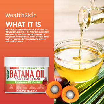 Wealthskin Batana Aceite contiene fitosteroles y carotenoides para mayor elasticidad