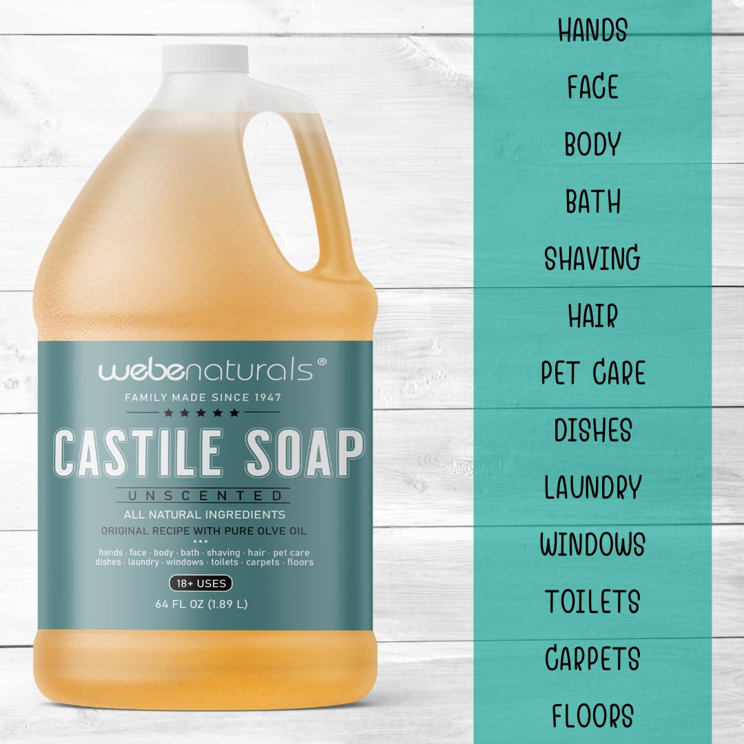 WEBE Castile con ingredientes limpios, libres de toxinas y sintéticos