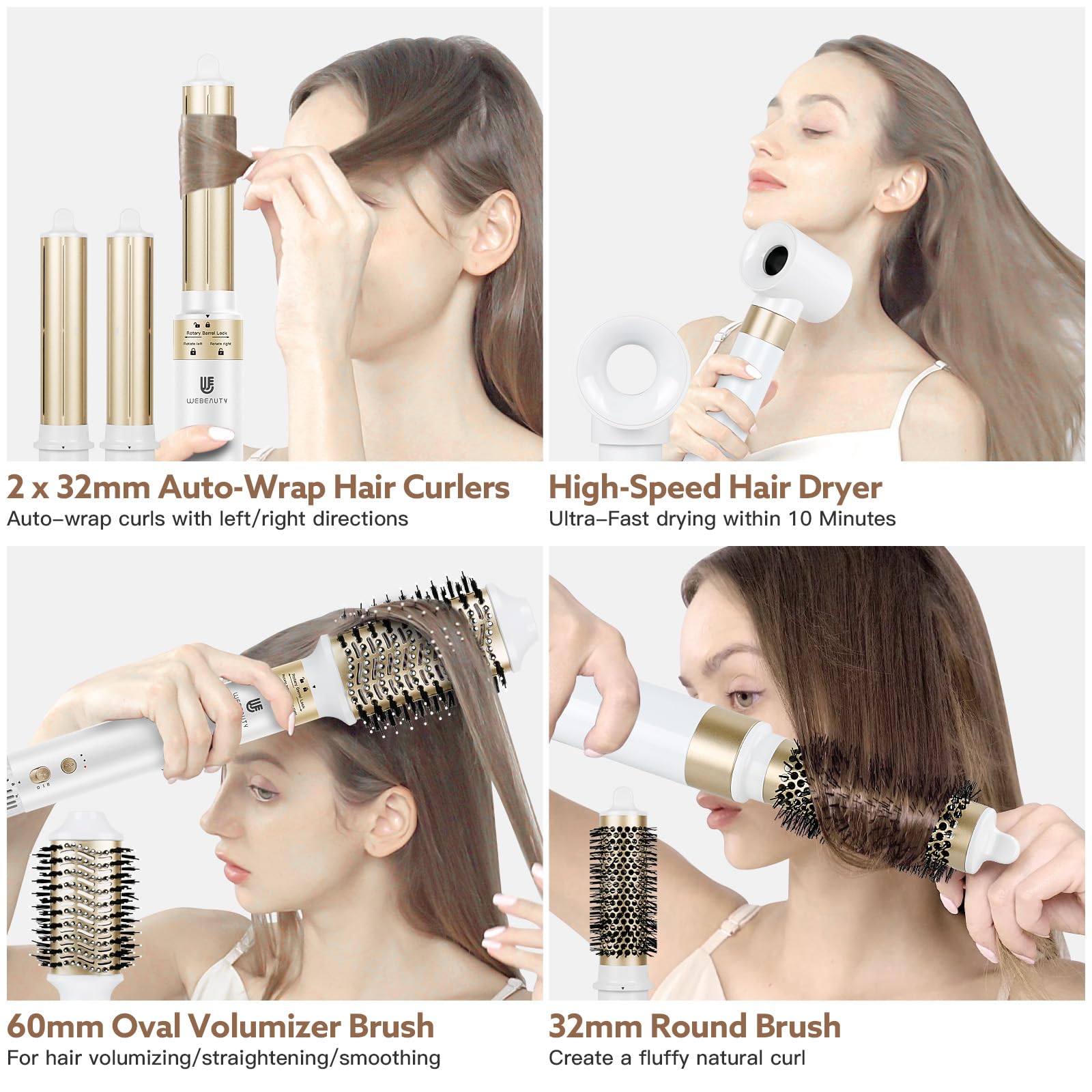 WeBeauty brocha voluminizante oval 60mm para volumen suave