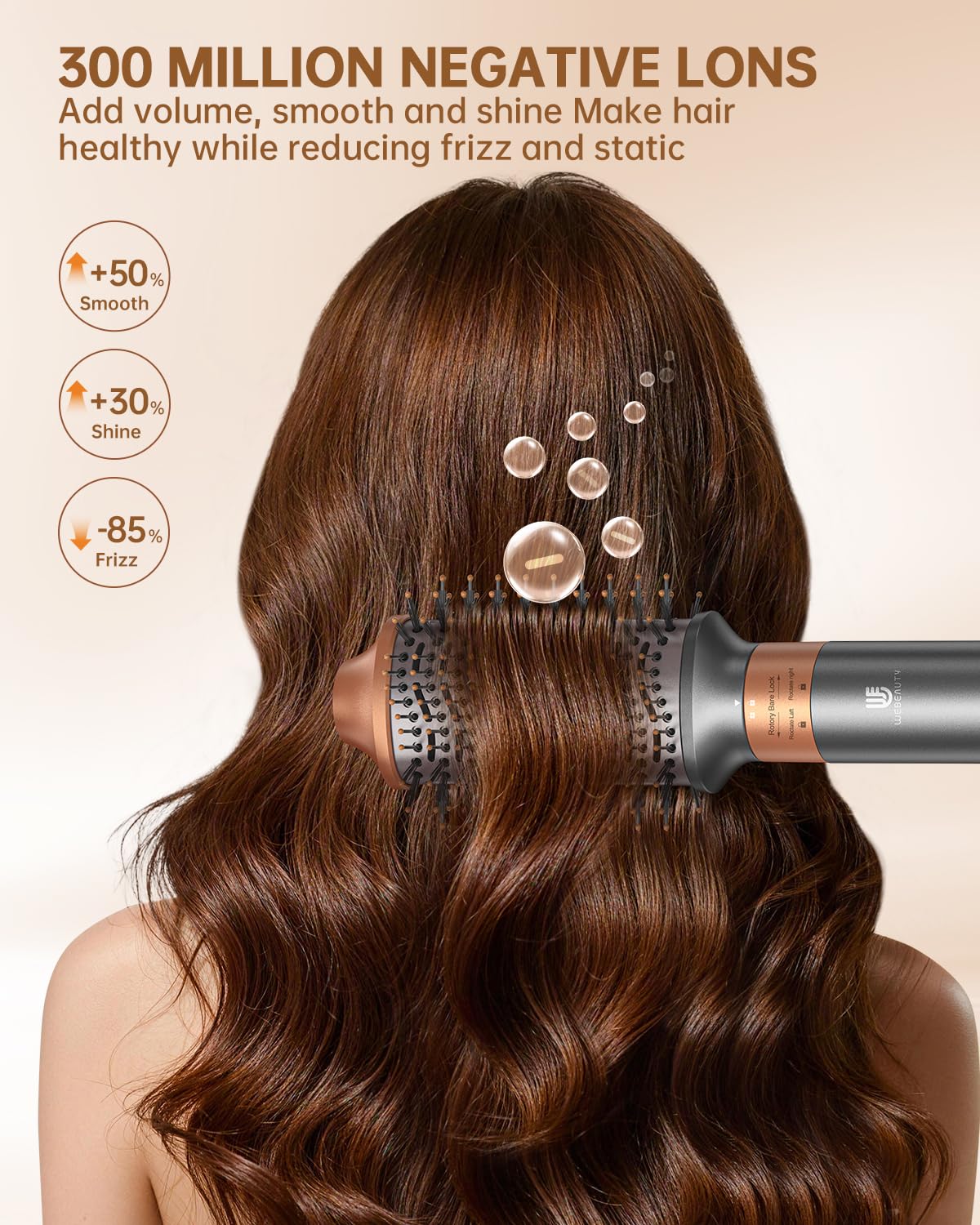 webeauty cepillo oval para volumen y elevación de cabello