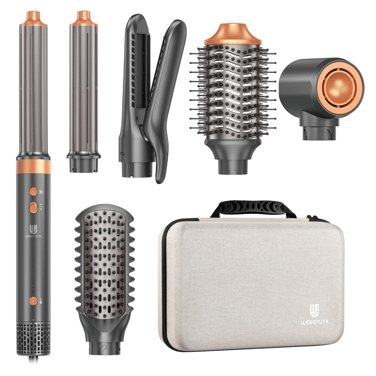 webeauty secador-aire-estilizador 7 en 1 vista frontal para secado y peinado rápido