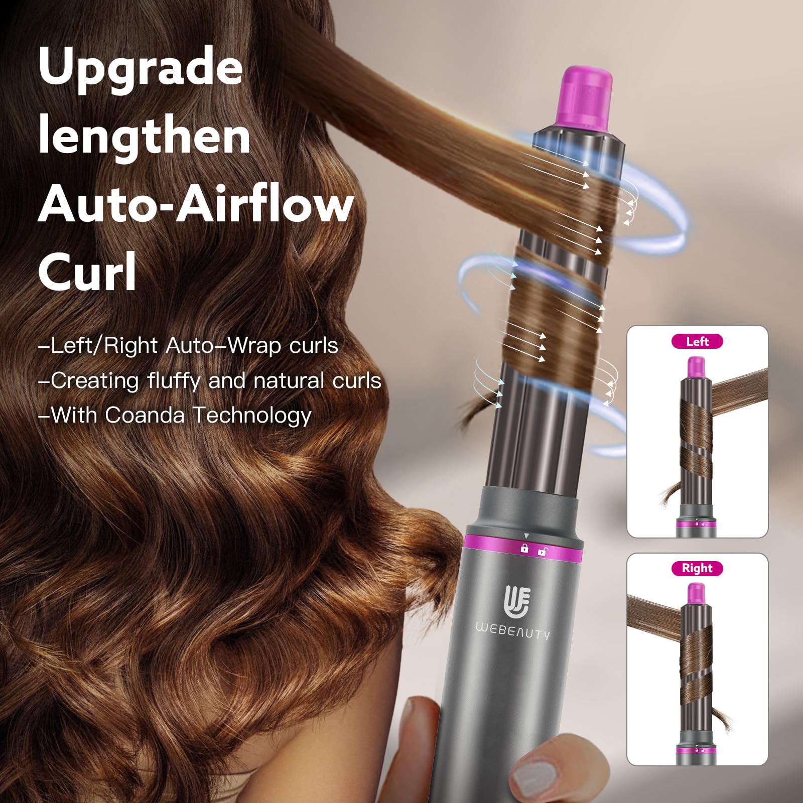 webeauty secador-cepillo 5 en 1 cabello liso y acabado pulido