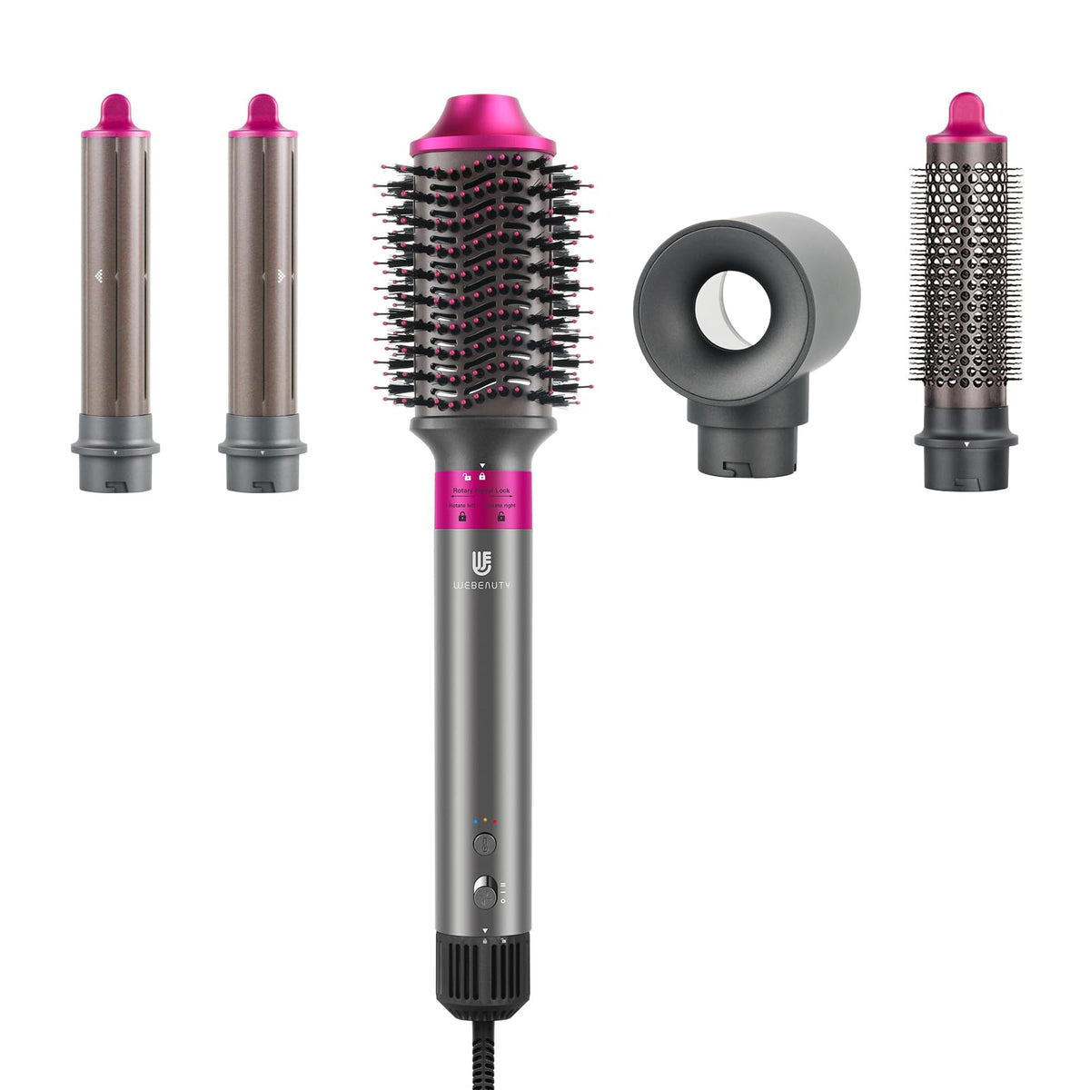 webeauty secador-cepillo 5 en 1 vista frontal, secado rápido y peinado suave